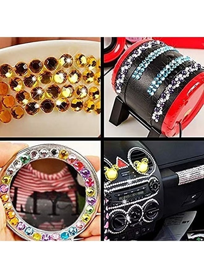 900 Pcs Crystal Rhinestone Stickers 15 Colors Kids DIY Embellishment Self Adhesive Jewels Sticker Colorful Diamond Round Rhinestone Gems Stickers Self Adhesive Jewel Stickers 3mm 4mm 5mm Assorted Colors Arts Crafts Sticker for DIY Face Body Nail Makeup Festival Carnival Scrapbooking Embellishments - Image 4